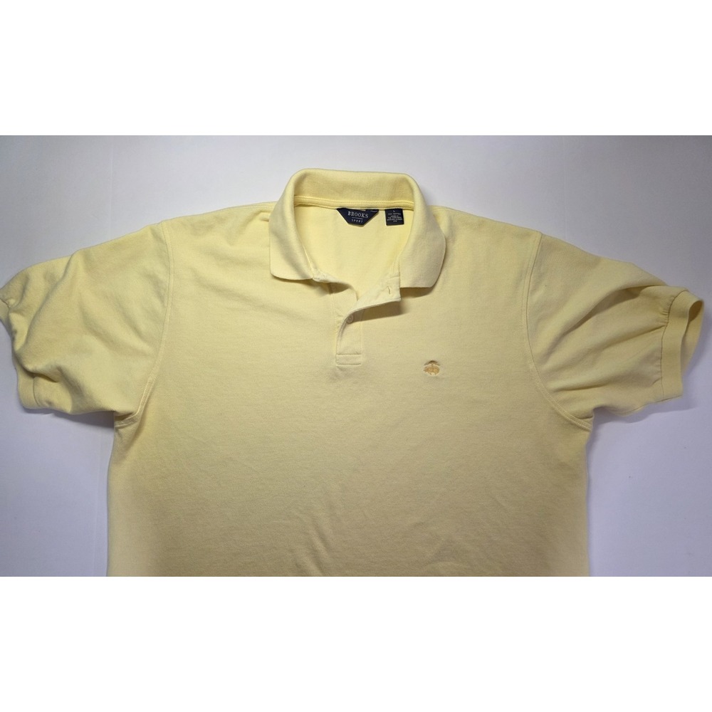 Brooks Sport Brooks Brothers Mens Size‎ L Yellow Short Sleeve Polo Shirt
